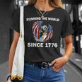 Running The Worldince 1776 アメリカンイーグル アメリカ国旗 Tシャツ 彼女への贈り物