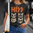 Hiss Cats ネコ Kittens ロックバンド Rock Rockin Tシャツ 彼女への贈り物