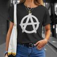 Signos De Anarquía Libertad Punks Punk Rock Anarquía Camiseta unisex Regalos para ella