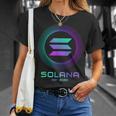 Solanaolコイン暗号ロゴブロックチェーン ソラナ Tシャツ 彼女への贈り物