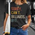 Sorry Can't Billiards Bye シャツ 面白い ビリヤード愛好家 Tシャツ 彼女への贈り物