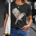 Sparrow-Spring-スズメ-春-自由-鳥-動物 Tシャツ 彼女への贈り物