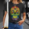 Sugarkull Lgbt Gay Pride Rainbow Flag Day Of The Dead Tシャツ 彼女への贈り物