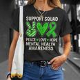 Support Squad Mental Health Awareness Groovy Green Ribbon T-Shirt Gifts for Her