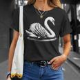 Swan Dad Mom Lover モノクロ 白鳥 Tシャツ 彼女への贈り物