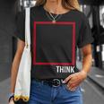Think Outside The Box 哲学者、本好き、オタクのためのデザイン Tシャツ 彼女への贈り物