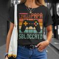 Uomo Livello Padrebloccato Giocatore Papà Nascita Annuncio Maglietta Regalos para ella