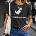 You Are Offline T-Rex 恐竜のラン ピクセルアート 恐竜ゲーム Tシャツ 彼女への贈り物