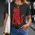 「No Cat No Life」シルエットキャット Tシャツ 彼女への贈り物