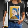 【ピカソ風】真珠の耳飾りの少女／フェルメール（パロディ）【世界の名画】面白い 美術館アート Tシャツ 彼女への贈り物