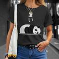 【暑い】パンダ 熊 夏 地球温暖化 熱中症 おもしろ 面白い 可愛い ユーモア ギャグ ネタ ウケ狙い 笑える 変な Tシャツ 彼女への贈り物