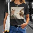おかしな猫 神 創造 アダム ミーム イエス Tシャツ 彼女への贈り物