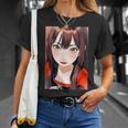 かわいい 可愛い 女の子 若い 美人 イラスト 日本 きれい 赤い服 Tシャツ 彼女への贈り物