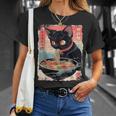かわいい 黒猫 ラブ ラーメン カワイイ ねこ アニメ 日本語 Tシャツ 彼女への贈り物