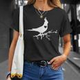 かわいいオカメインコのシルエットハート 鳥好きの方に Tシャツ 彼女への贈り物