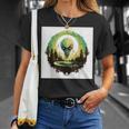 かわいいグリーンエイリアンヘッドufoスペースフェイス Tシャツ 彼女への贈り物