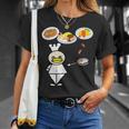 かわいいコックさん 洋食屋さん オムライス ナポリタン ハンバーグ エビフライ ウィンナー フライパン おもしろ Tシャツ 彼女への贈り物