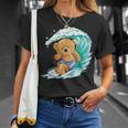 かわいいサーファーのテディベア。 Tシャツ 彼女への贈り物