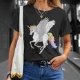 かわいいペガコーン フライングホース レインボー ユニコーン ペガサス Tシャツ 彼女への贈り物