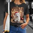 かわいい子犬の動物のクリスマス–サモエド犬のグラフィック Tシャツ 彼女への贈り物