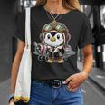 かわいい空飛ぶペンギン パイロット ヘルメット 飛行機 航空機 航空機 Tシャツ 彼女への贈り物