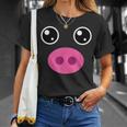 かわいい豚の顔 ピンクの鼻 面白い動物愛好家コスチューム Tシャツ 彼女への贈り物