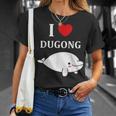 かわいい面白いシンプルなジュゴンの魚を引用します。 I Love Dugong Tシャツ 彼女への贈り物