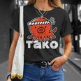 たこ たこ焼き 蛸 Tako タコ イラスト おもしろ かわいい 簡単 かっこいい 剥がれ風 デザイン Tシャツ 彼女への贈り物