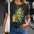 とうもろこしとポップコーンのキャラクター Tシャツ 彼女への贈り物