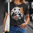 とんかつ パンダ 水墨画 日本食 日本語 おもしろ レトロ 和風 動物 Tシャツ 彼女への贈り物