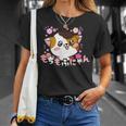 ねこ ユニークイラスト オリジナルキャラクター もちもふにゃん【Mochimofunyan】 Tシャツ 彼女への贈り物