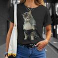 ぽっちゃり猫 お腹が大きい猫 ユーモア Fat Cat Tシャツ 彼女への贈り物