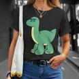 ゆるい恐竜のキャラクターイラスト_ブラキオサウルス Tシャツ 彼女への贈り物