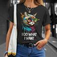 アイ・ドゥー・ホワット・アイ・ワント キャット・ウィズ・サングラス Tシャツ 彼女への贈り物