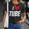 アイ・ラブ・チューブ・ハート Tシャツ 彼女への贈り物