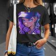 アニバエオタク美少女アニメ少女 紫髪ミステリアス Tシャツ 彼女への贈り物