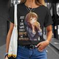 アニメとハンバーガーが大好きな女の子 Tシャツ 彼女への贈り物