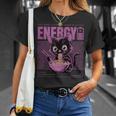 アニメ風ラーメン猫デザイン 充電と食欲のエネルギー系グラフィック Tシャツ 彼女への贈り物