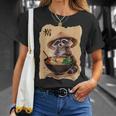 アライグマ 男性 女性 かわいい 食べる ラーメン 和 タヌキ Tシャツ 彼女への贈り物