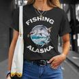 アラスカの魚アラスカの野生の鮭のお土産釣りアラスカ Tシャツ 彼女への贈り物