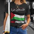 アラビア語でパレスチナ国旗 パレスチナ人とパレスチナ人向け Tシャツ 彼女への贈り物