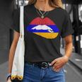 アルメニアリップ アルメニアプライド アルメニアルーツ アルメニア国旗 Tシャツ 彼女への贈り物