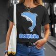 イルカ Dolphin ドルフィン【どうぶつフレンズ】水族館 海の生き物 ゆるくて かわいい 動物 イラスト Tシャツ 彼女への贈り物