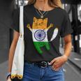 インド国旗 インド猫 Tシャツ 彼女への贈り物