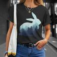 ウサギ バニー 野ウサギ 動物 野生 芸術的 グラフィック 自然 Tシャツ 彼女への贈り物