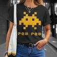 エイリアンインベーダーズピューピュースペース8ビットレトロビデオゲームギフト Tシャツ 彼女への贈り物