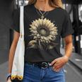 エレガントなビンテージひまわり植物芸術 Tシャツ 彼女への贈り物