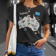 オーストラリアの地図。風景、動物、文化、シンボルのアイコン Tシャツ 彼女への贈り物
