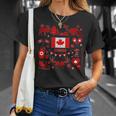 カナダ国旗tシャツ、カナダtシャツ、カナダ国旗、カナダ地図 Tシャツ 彼女への贈り物