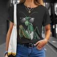 カマキリのサングラスをかぶったコスチュームファニーバグ昆虫 Tシャツ 彼女への贈り物